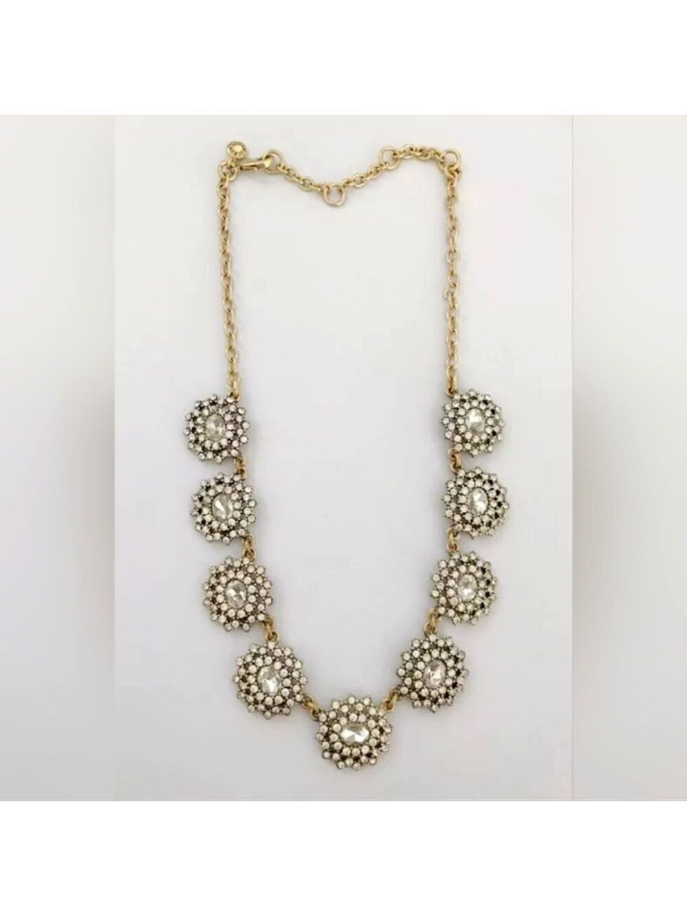 J. CREW GOLD TONE CUT CRYSTAL NECKLACE NWOT